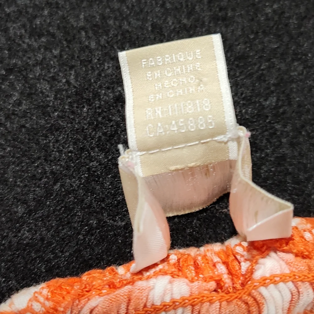 Michael Kors Women’s L Orange White Strapless Maxi Dress Ruffle Hem Summer - Picture 8 of 9